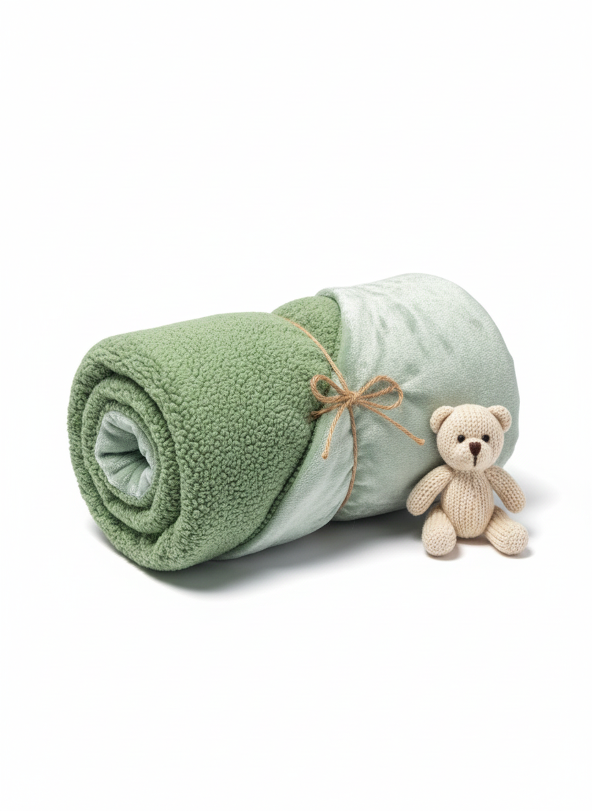 Sage Meadow Sherpa Baby Swaddle - Premium Home Decor by Moraari