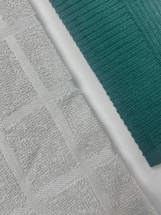 Emerald & Grey Jacquard Kitchen Towel - Set of 2 - Premium Home Decor by Moraari
