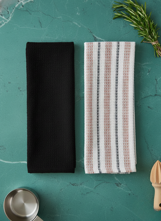 Aanya Pine & Stripe Hand Towel - Set of 2