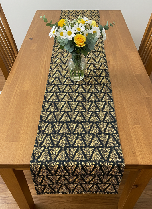 Gold Tinsel Table Runner - Premium Home Decor by Moraari