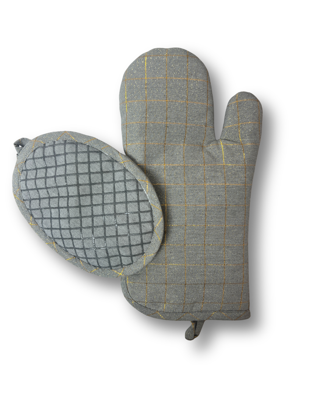 Zari Slate Oven Mitt & Pot Holder Set - Premium Home Decor by Moraari