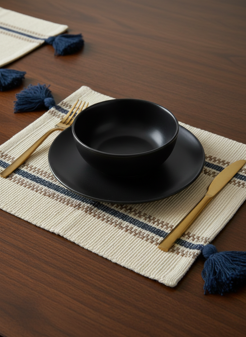 Kala Fringe Placemat - Set of 2 - Premium Home Decor by Moraari