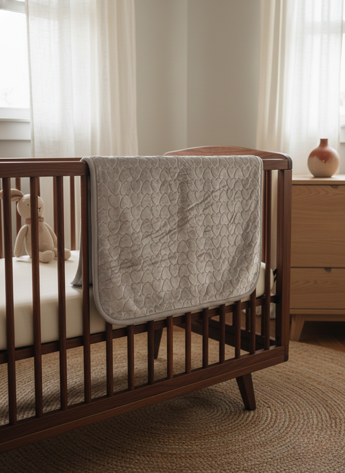 Cloud-Soft Grey Heart Baby Blanket - Premium Home Decor by Moraari