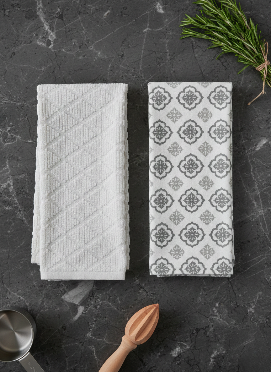 Mansa Floral & Diamond Hand Towel - Set of 2