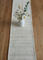 Oatmeal Pebble Jute Table Runner - XL - Premium Home Decor by Moraari