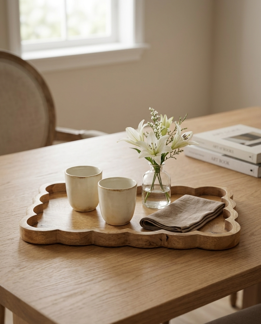Amalfi Scalloped Mango Wood Tray