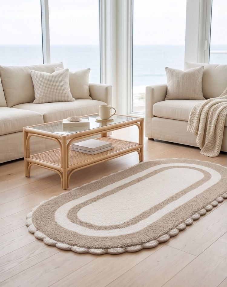 Aria Scallop Rug living room