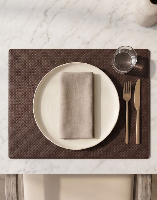 Aura Vegan Leather Placemat top view