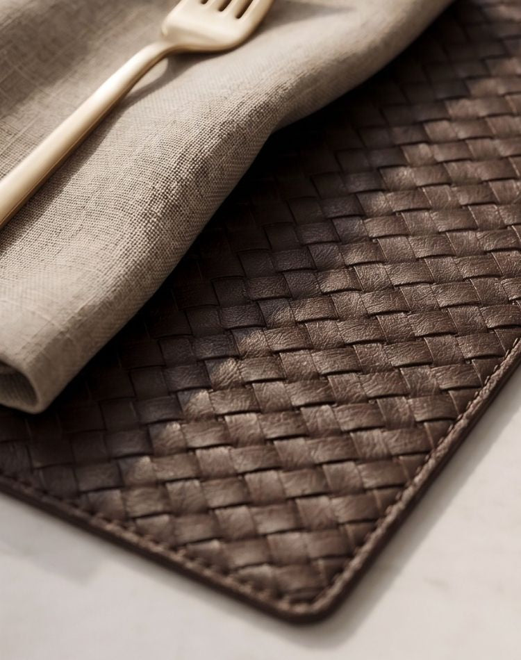 Aura Vegan Leather Placemat close up 2