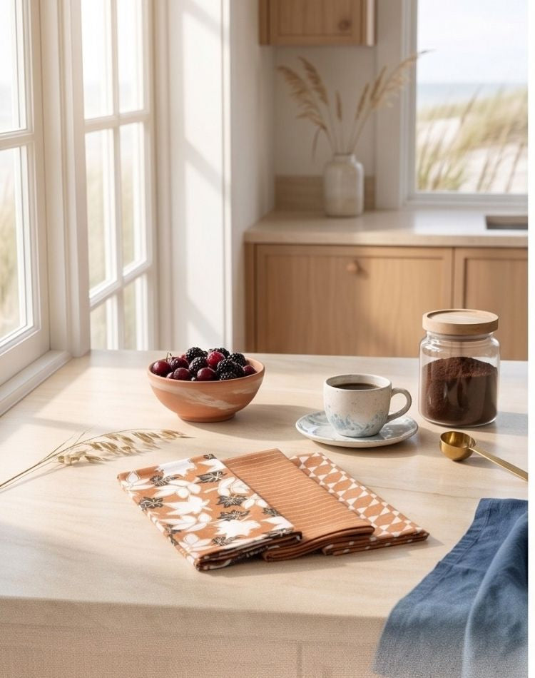 Autumnal Amber Trio Hand Towels - Set of 3