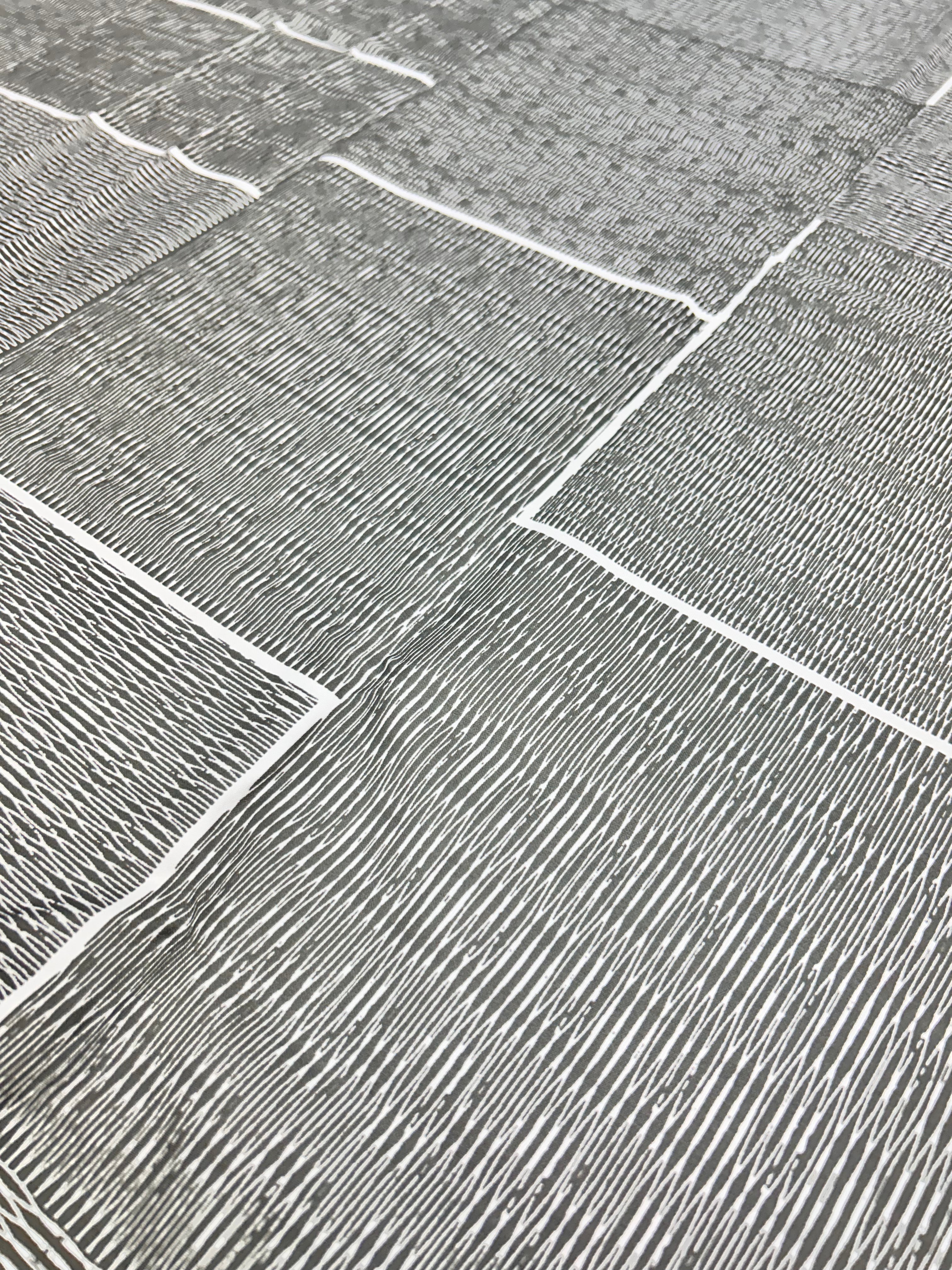 Urban Slate Geometric Bedsheet - Fitted - Double Bed