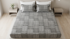 Urban Slate Geometric Bedsheet - Fitted - Double Bed