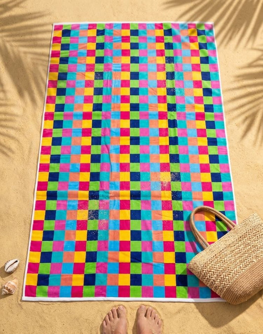 Cabana_Check_Beach_Towel Top view