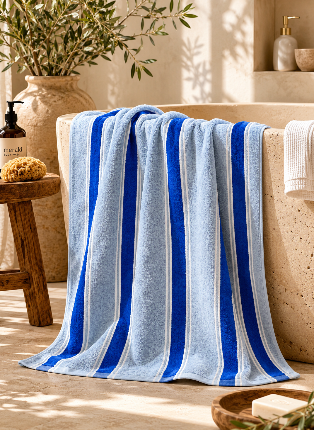 Azure Parallel Bath Towel