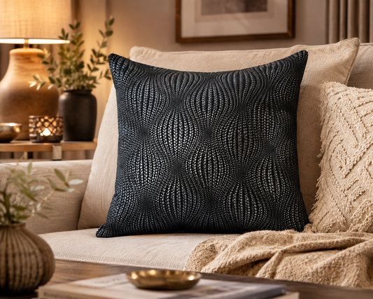 Onyx Vegan Leather Cushion Cover