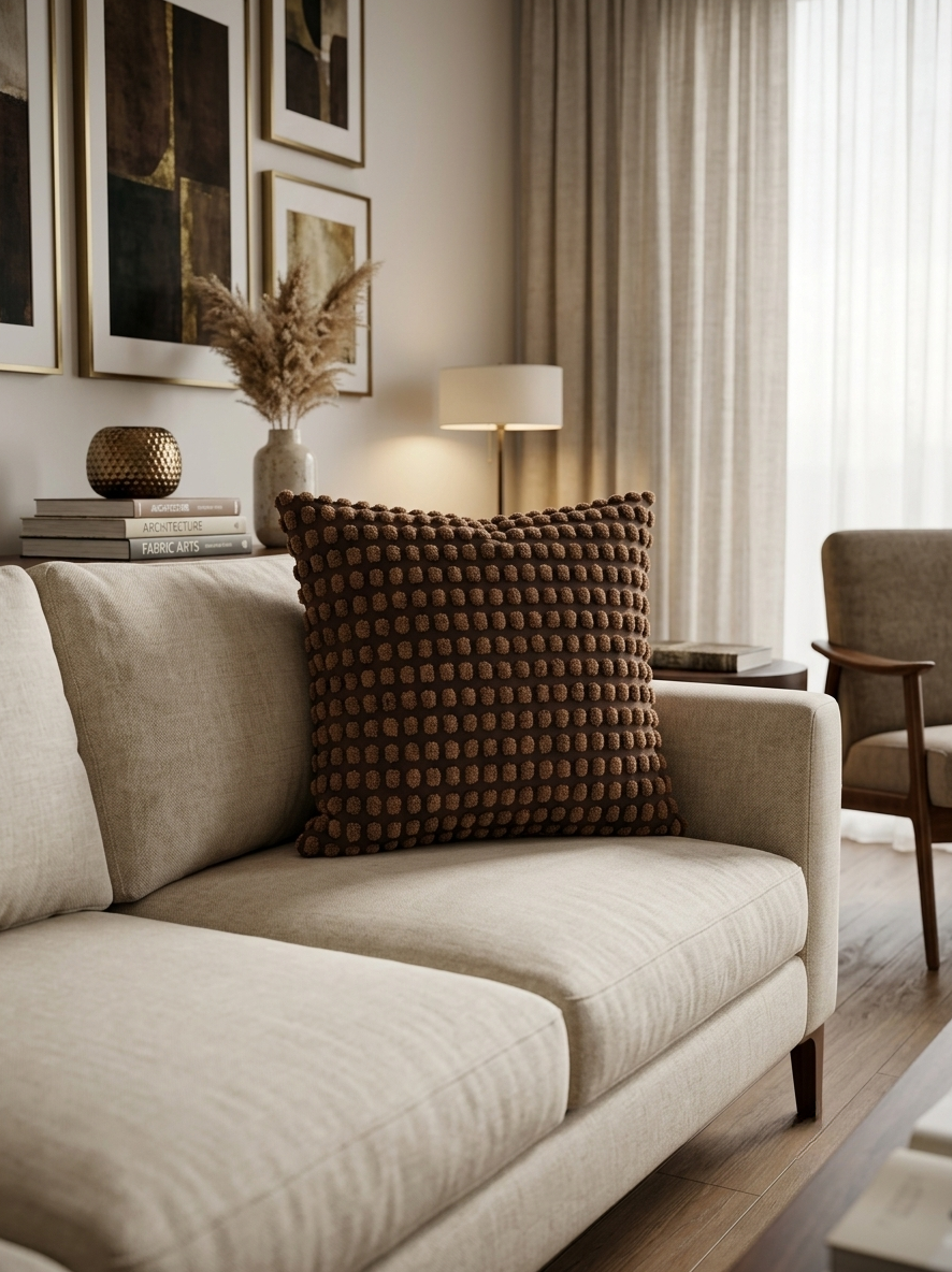 Mocha Pebble Cushion Cover - 20X20