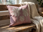 Palma Rose Embroidered Cushion Cover - 16X16