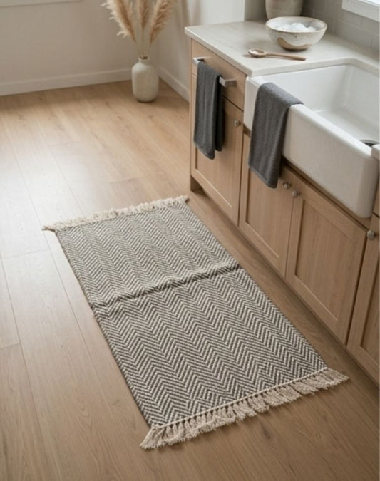 Dune Chevron Kitchen Mat top view