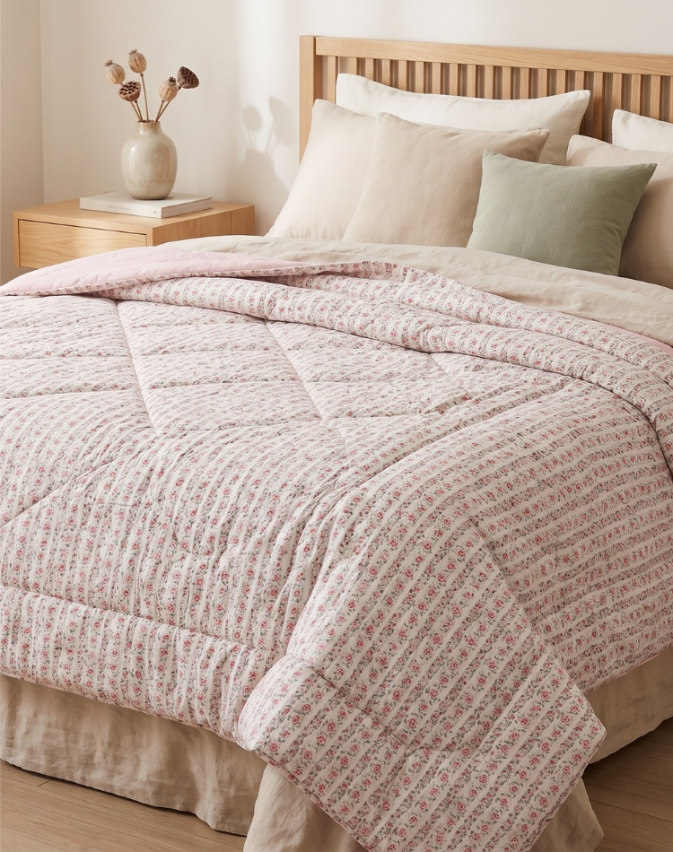 Ditsy Floral Reversible Quilt - Double Bed