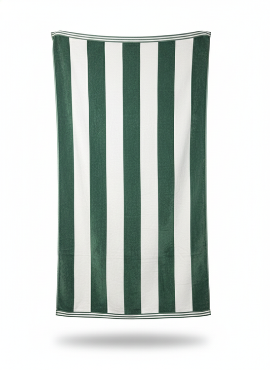 Emerald Cabana Beach Towel - Premium Home Decor by Moraari