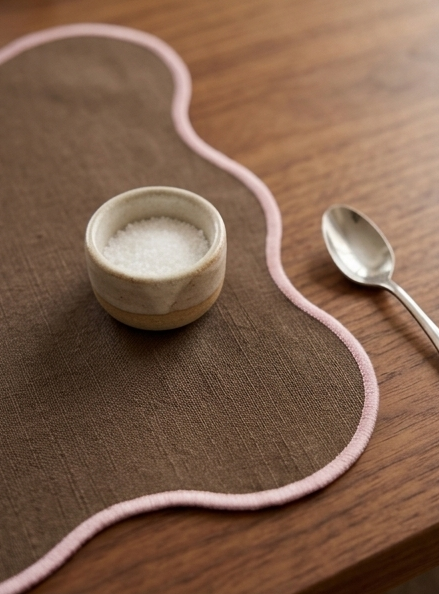 Coffee Scalloped Placemats - Set of 2