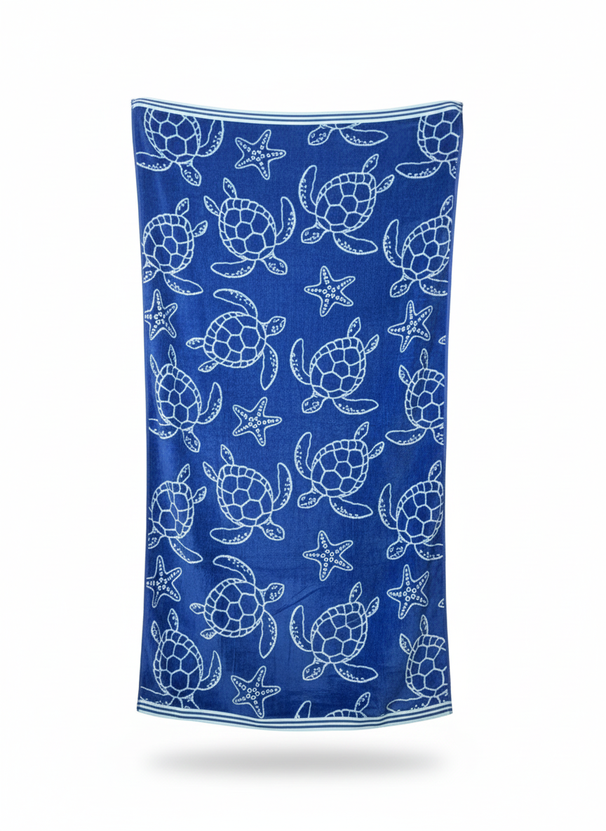 Sapphire Turtle Beach Towel - Premium Home Decor by Moraari