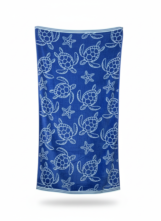 Sapphire Turtle Beach Towel - Premium Home Decor by Moraari