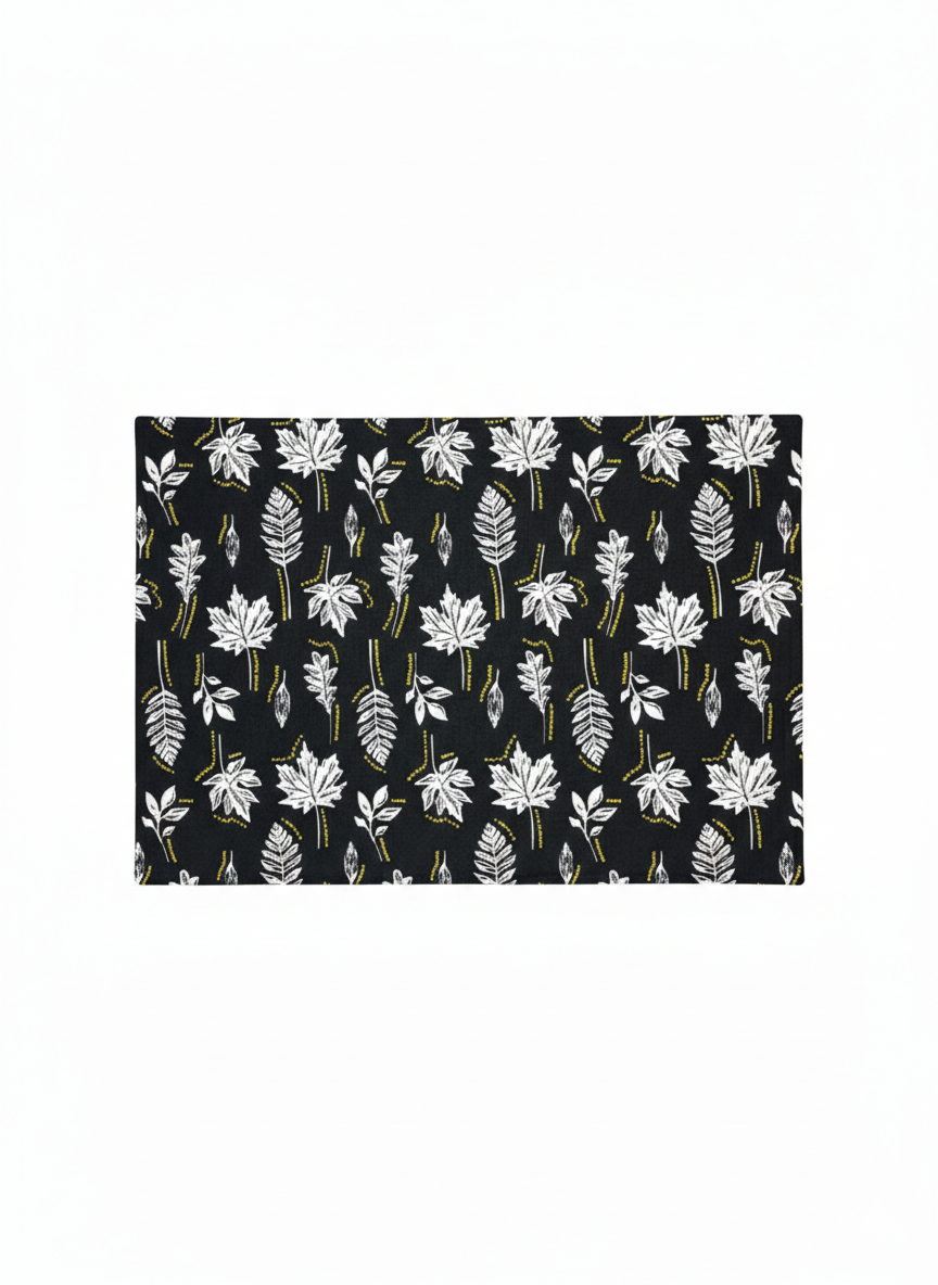 Aura Midnight Leaf Placemat - Set of 2 - Premium Home Decor by Moraari
