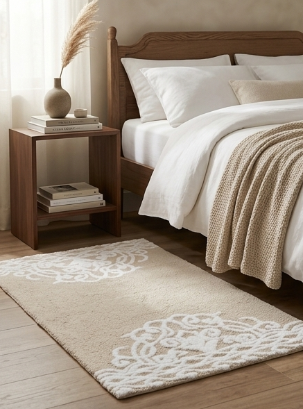 Scroll Border Tufted Rug