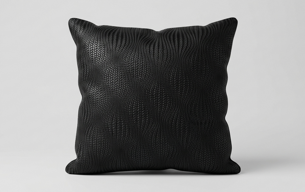 Onyx Vegan Leather Cushion Cover - 18X18
