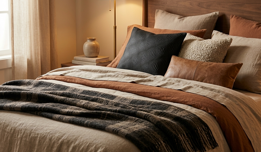 Onyx Vegan Leather Cushion Cover