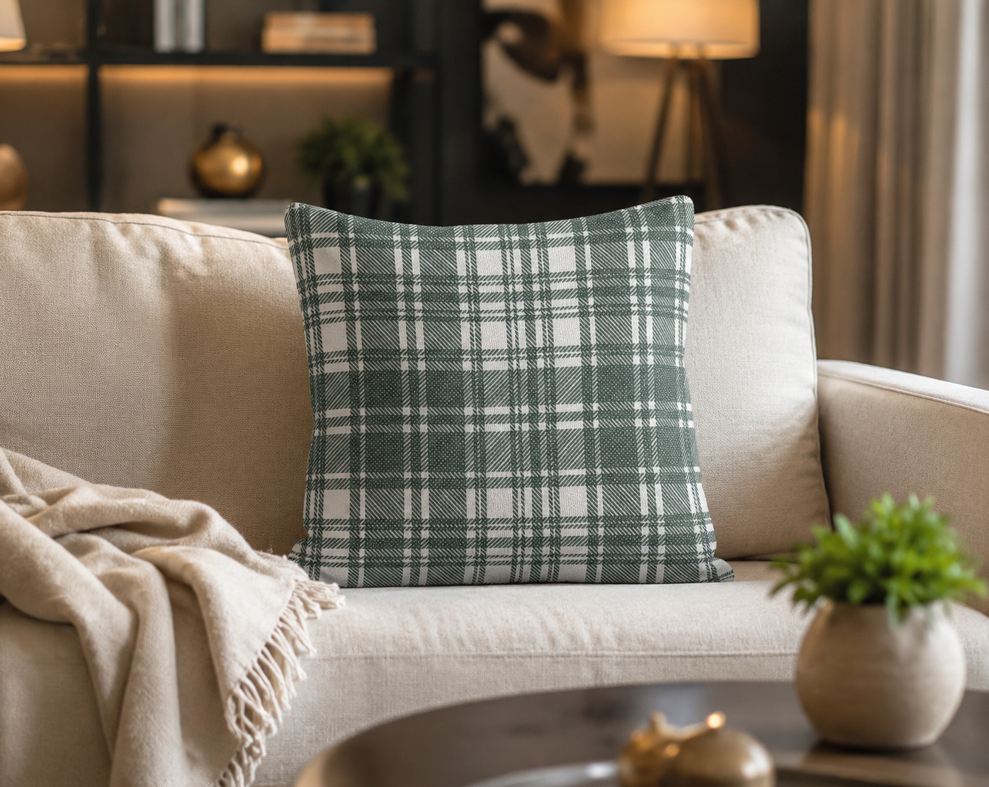 Forest Plaid Cushion Cover - 16X16