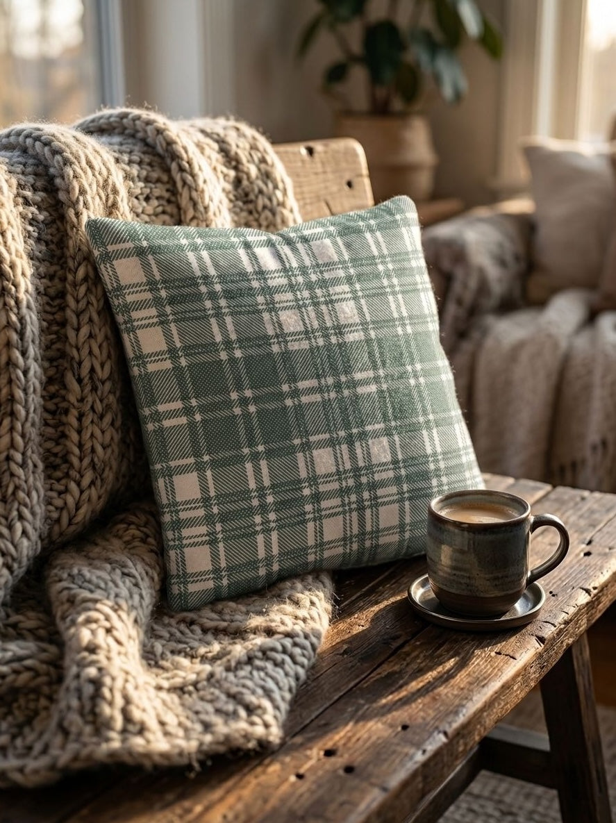 Forest Plaid Cushion Cover - 16X16
