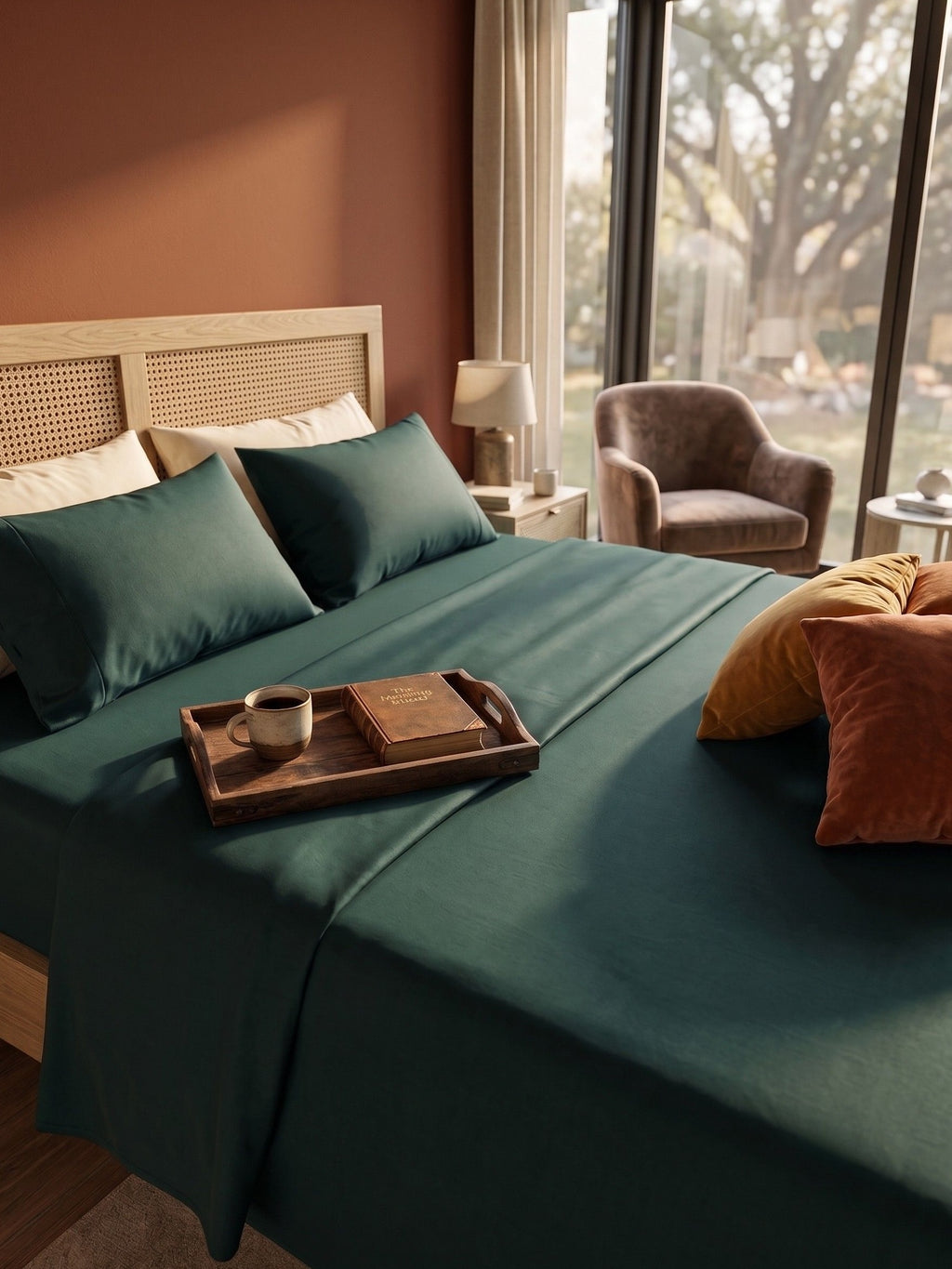 Emerald Hemstitch Cotton Bedsheet - 600 TC - King