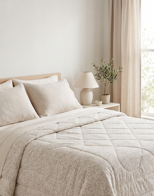 Botanical Sage Reversible Quilt - Queen