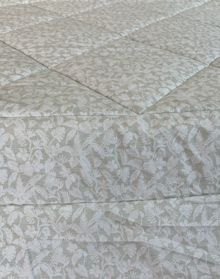 Botanical Sage Reversible Quilt - Queen