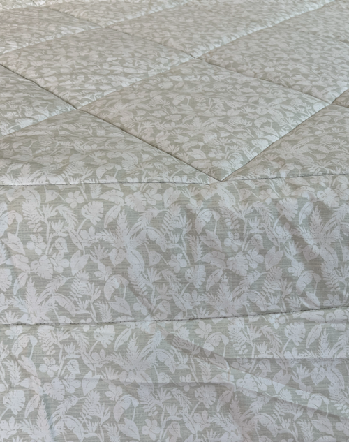 Botanical Sage Reversible Quilt - Queen