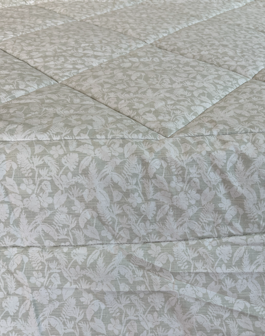 Botanical Sage Reversible Quilt - Queen