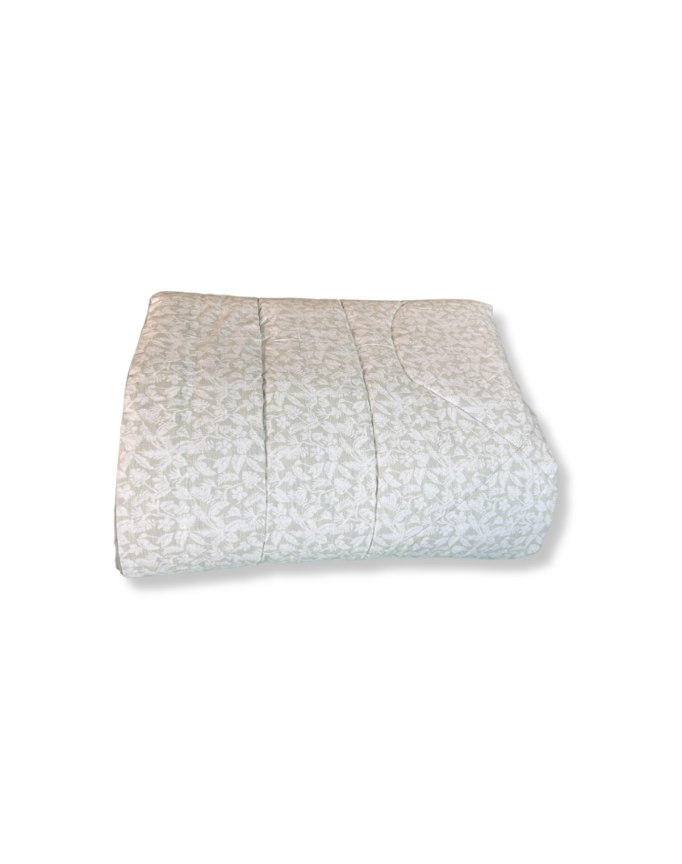 Botanical Sage Reversible Quilt - Queen