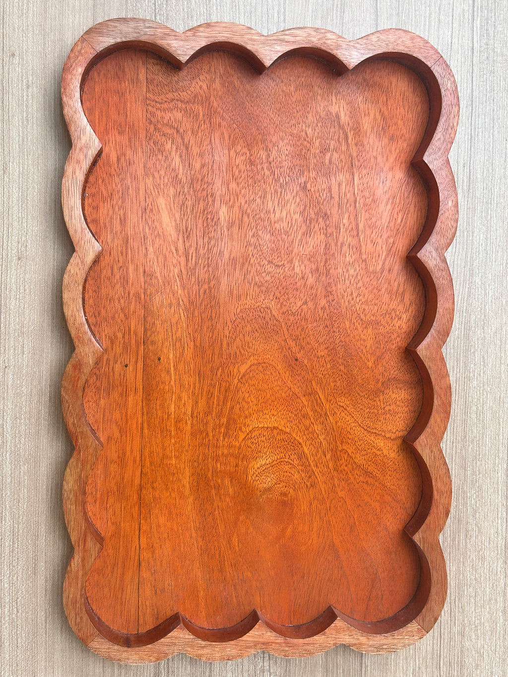 Capri Scalloped Mango Wood Tray
