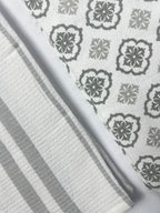 Lumina Floral & Stripe Hand Towel - Set of 2 - Premium Home Decor by Moraari