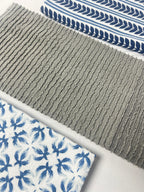 Neel Blue Pottery Kitchen Towel - Set of 3 - Premium Home Decor by Moraari