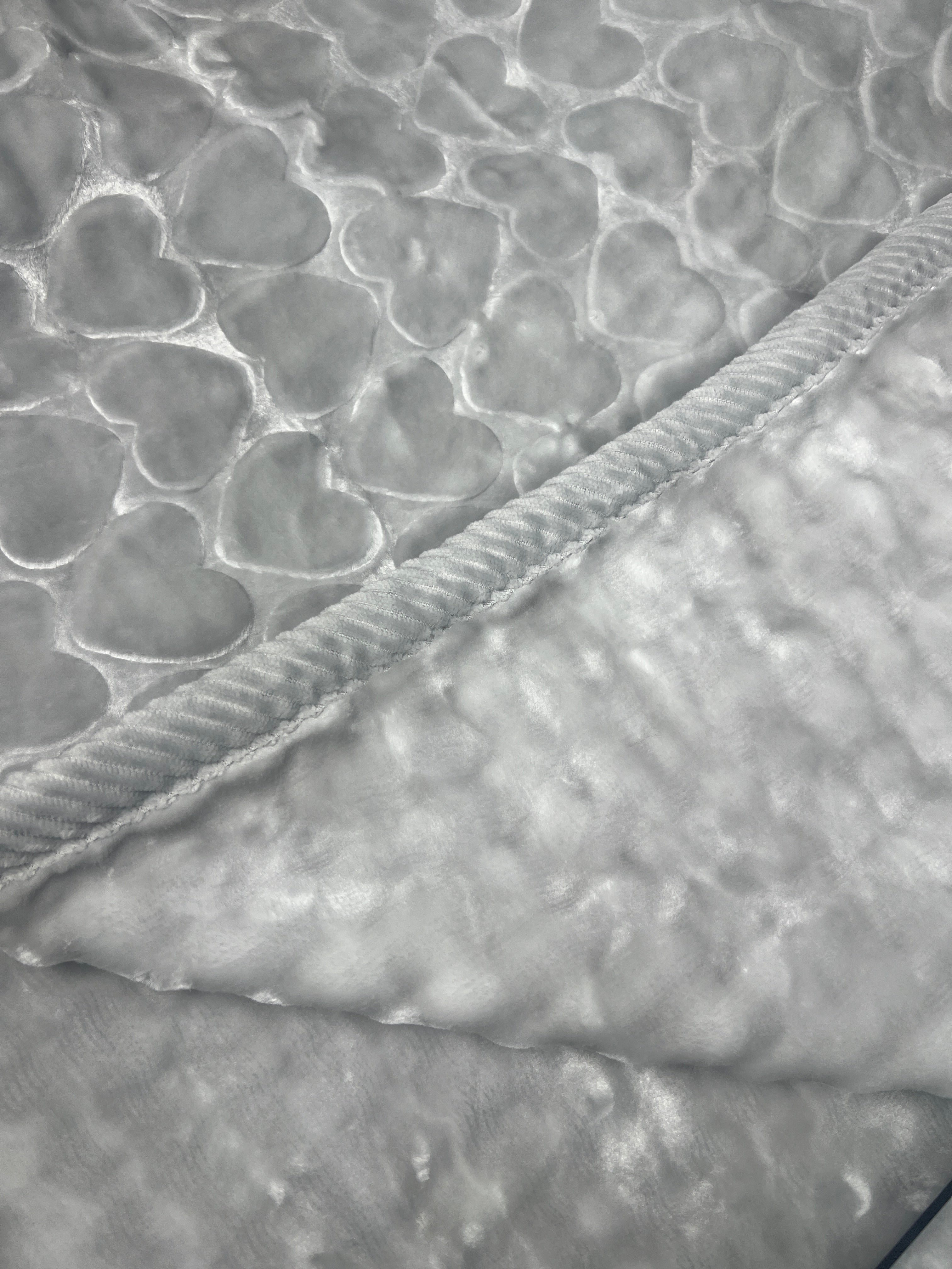 Cloud-Soft Grey Heart Baby Blanket - Premium Home Decor by Moraari