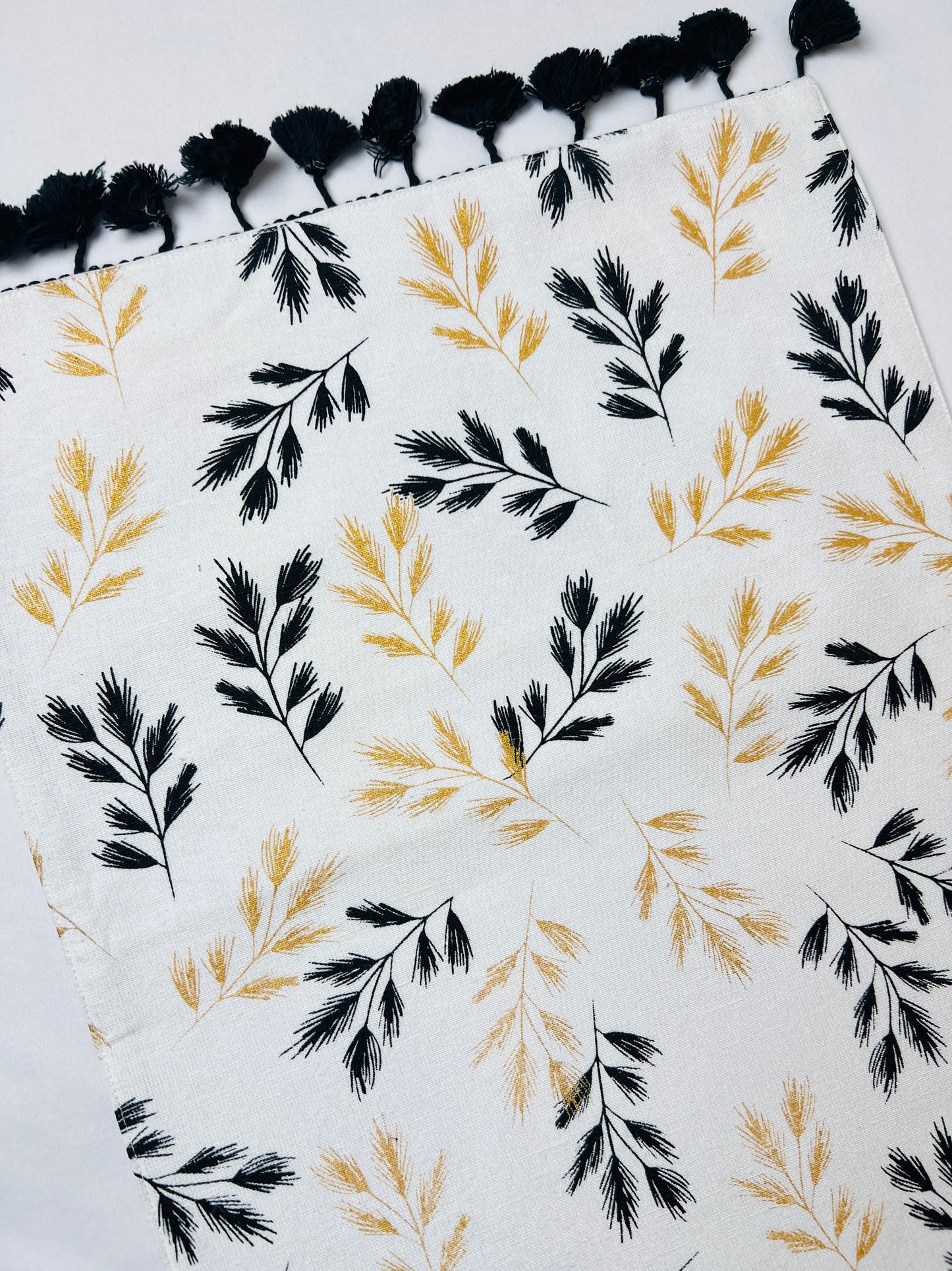 Onyx & Amber Sprig Table Runner - Premium Home Decor by Moraari