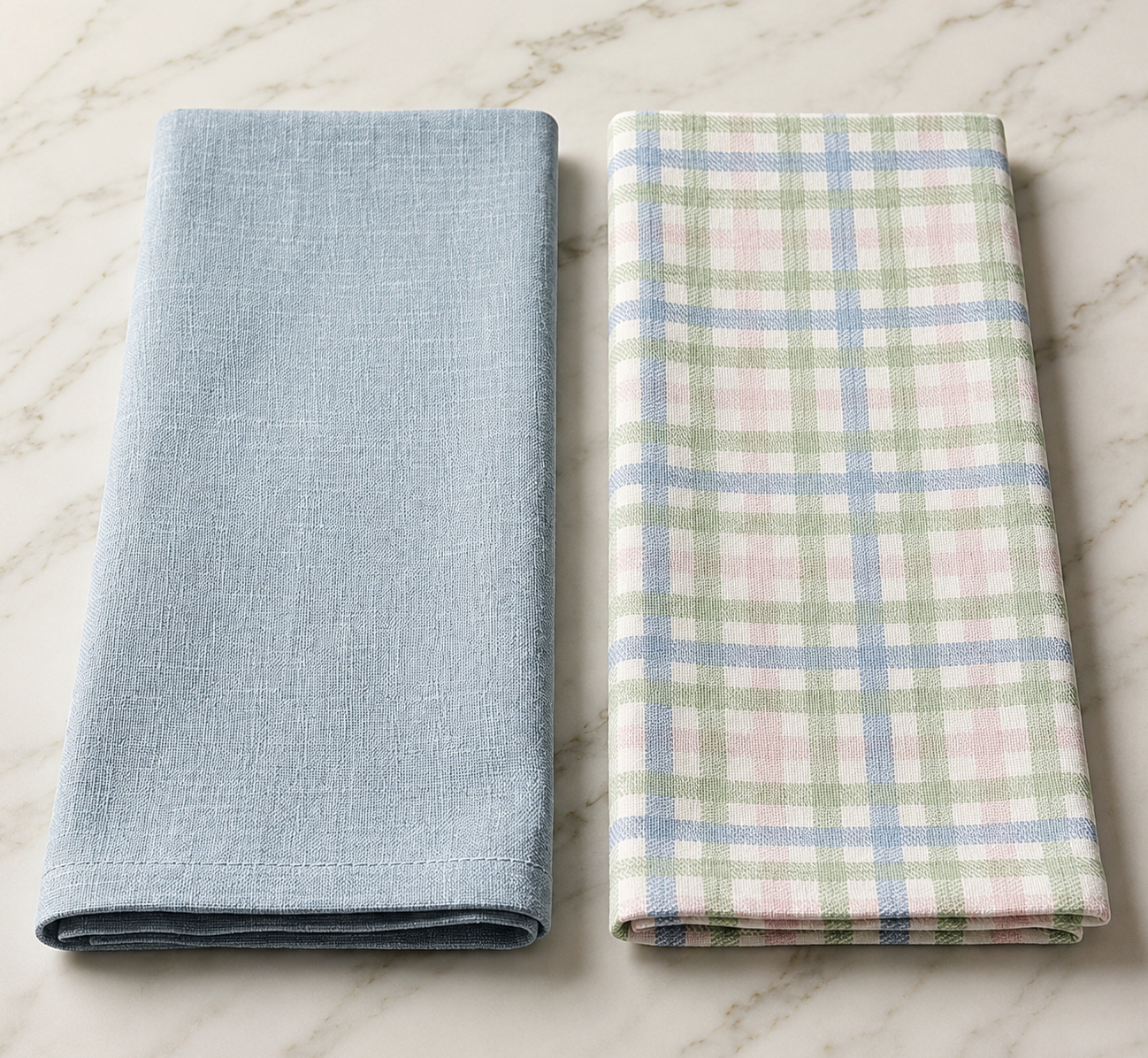 Mist Check Kitchen Towel - Set of 2