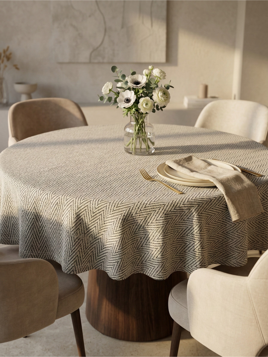 Chevron Weave Round Table Cover - Premium Home Decor by Moraari