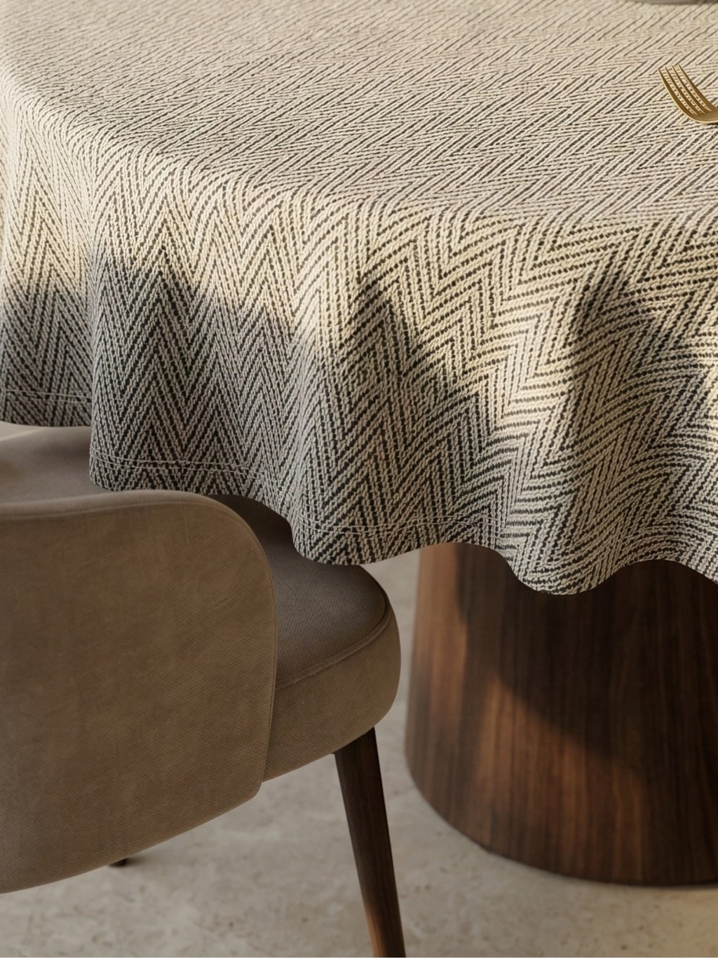 Chevron Weave Round Table Cover - Premium Home Decor by Moraari