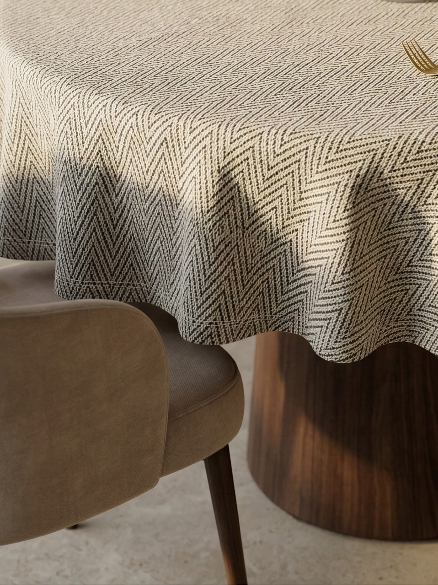 Chevron Weave Round Table Cover - Premium Home Decor by Moraari