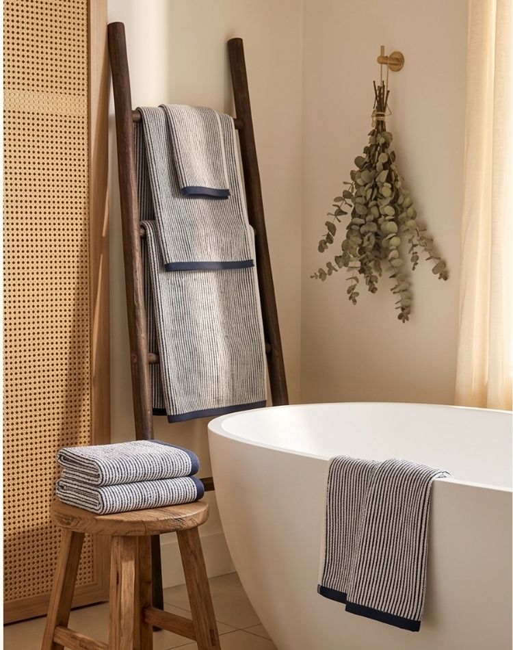 Marina Stripe Towel Set - 1 Bath, 1 Hand, 1 Face