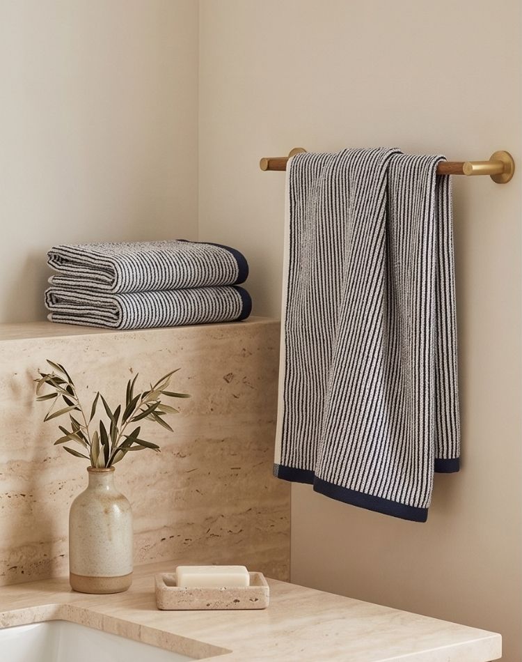 Marina Stripe Towel Set - 1 Bath, 1 Hand, 1 Face